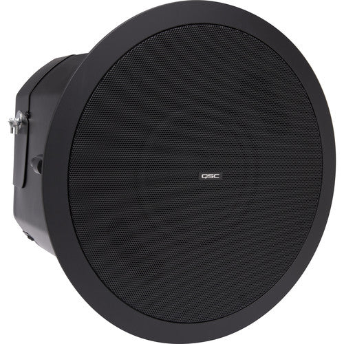 QSC 6.5''Dual VoiceCoil Ceiling WeatherTreated Subwoofer-70/100V Transformer-C-Ring/Tile Rails(Black)