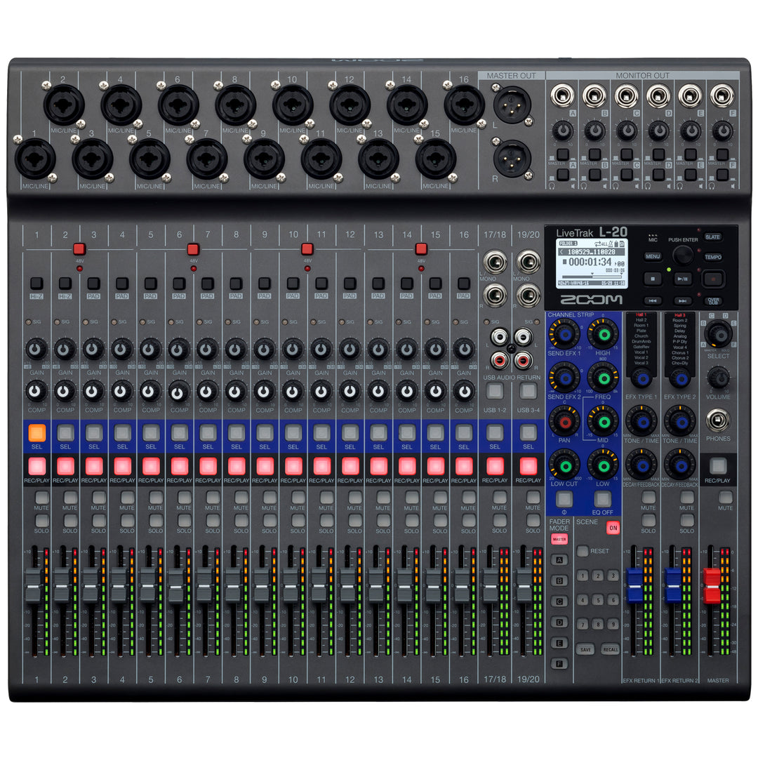 Zoom LiveTrak L-20 Digital Console Mixer and Recording Interface