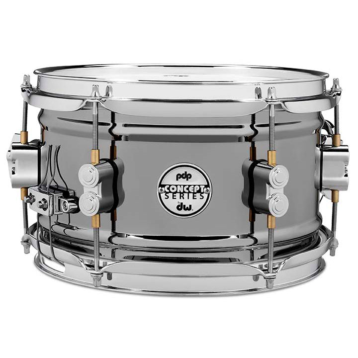 PDP Concept Metal 6x10 Snare Drum Dual-Beaded 1mm Rolled Black Nickel Over Steel w/ Chrome Hardware
