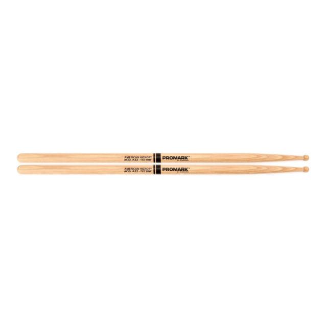 Promark TX718W-Promark 718 Hickory Wood Tip "Acid Jazz" Drumsticks