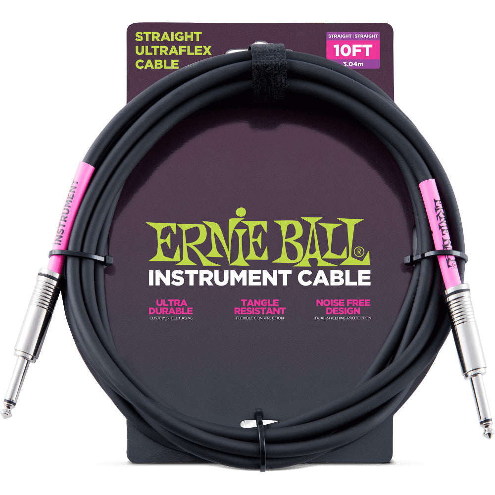 Ernie Ball Instrument Cable Straight/Straight Black - 10’
