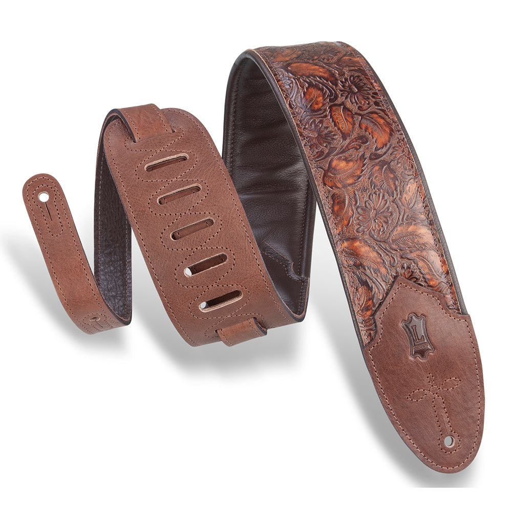Levy’s M4WP-006 Sundance Line Geranium Whiskey Guitar Strap - Brown