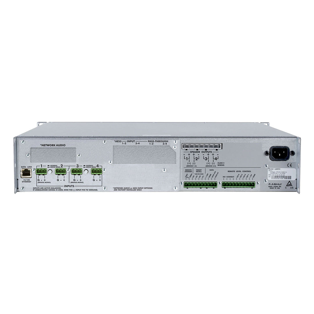 Ashly ne4250.70BD 4 Channel Amplifier plus OPDante and OPDAC4