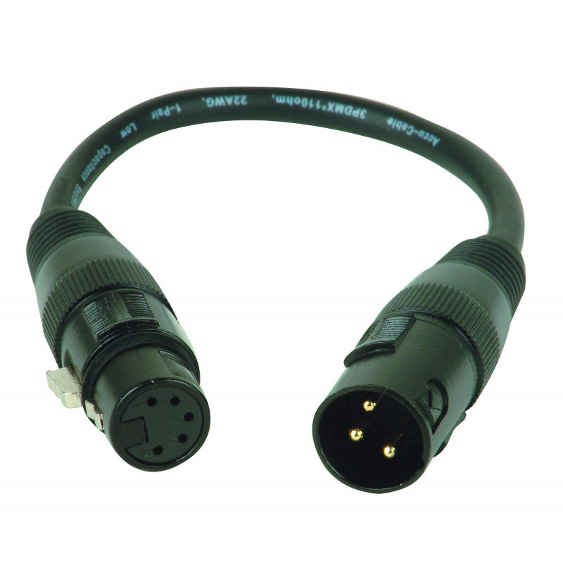 Accu-Cable DMX Adapter 3-Pin M to 5-Pin F