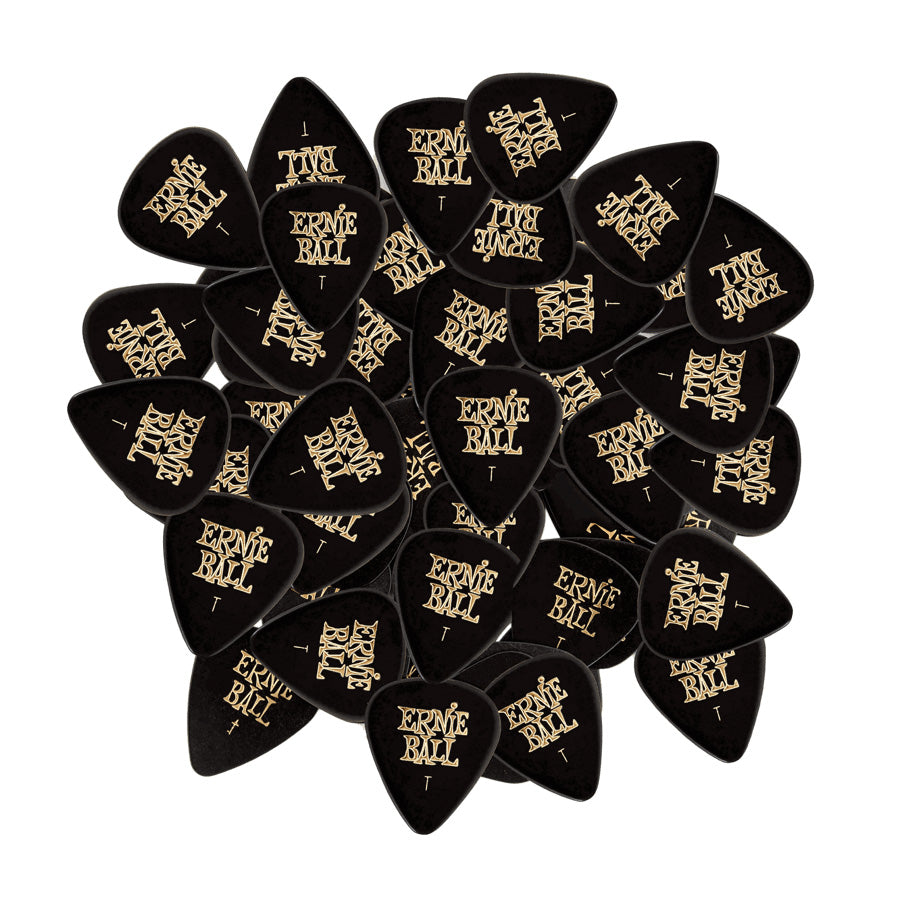 Ernie Ball Guitar Picks (Bag of 144) - Thin Black