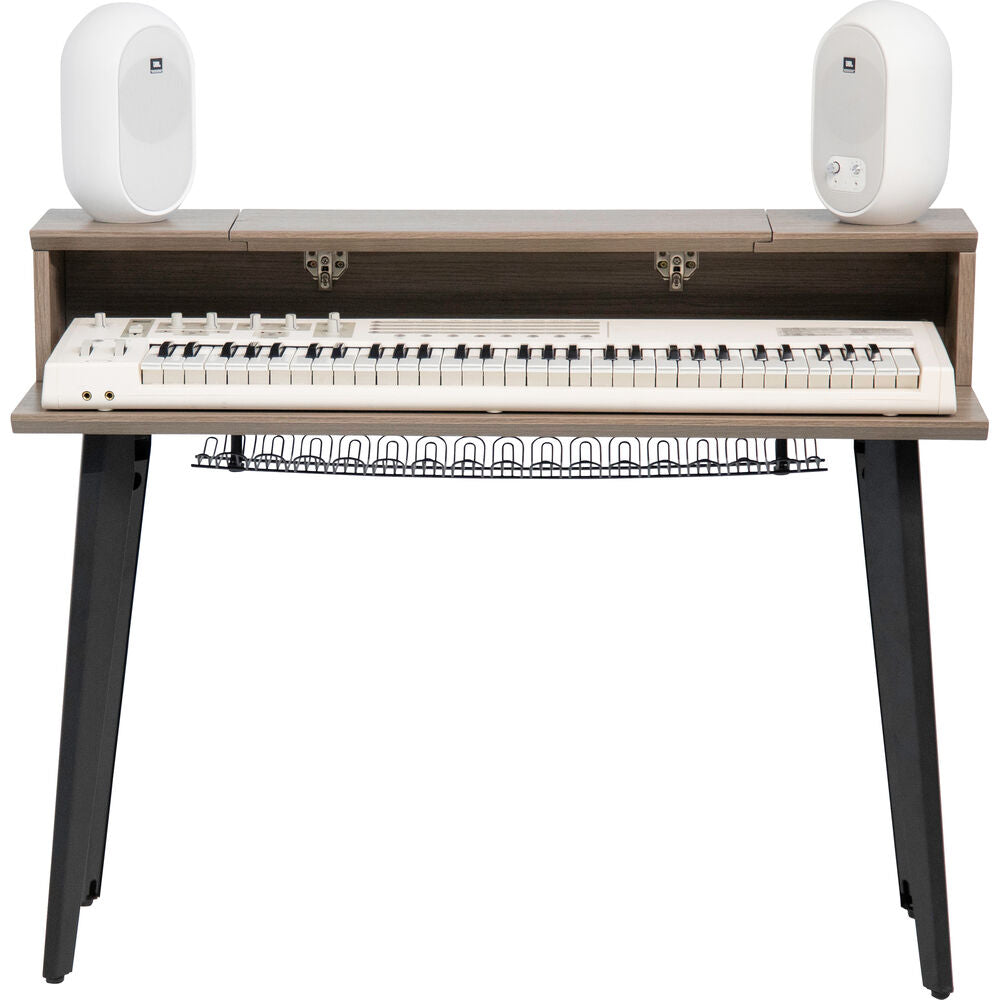 Gator Elite Furniture Series 61-Note Keyboard Table - Driftwood Gray