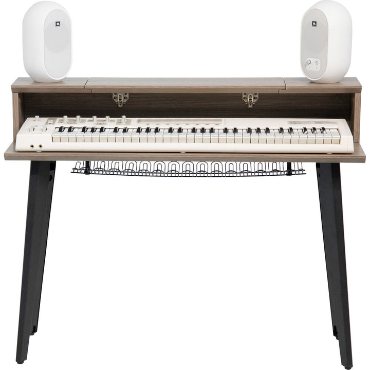 Gator Elite Furniture Series 61-Note Keyboard Table - Driftwood Gray