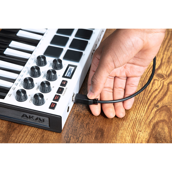 Akai MPK Mini Mk3 Portable USB MIDI Keyboard Controller - White