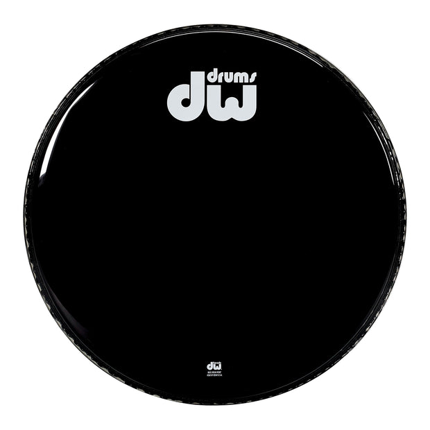 DW DRDHGB22KNV Gloss Black Bass Drum Head Non-Vented - 22”