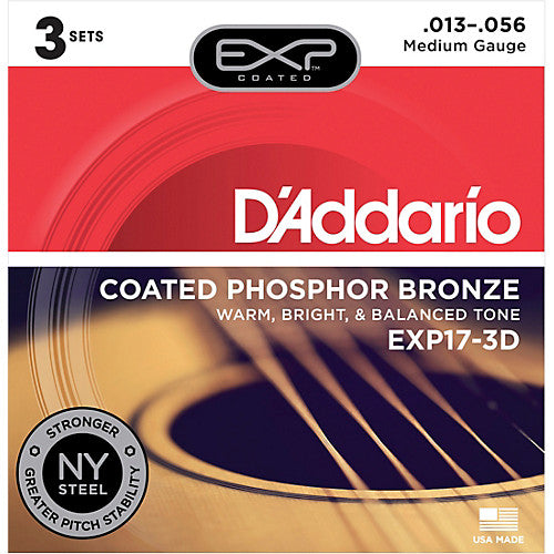 D'Addario EXP17-3D - 3-PACK ACOUS EXP PHOS BRZ MED