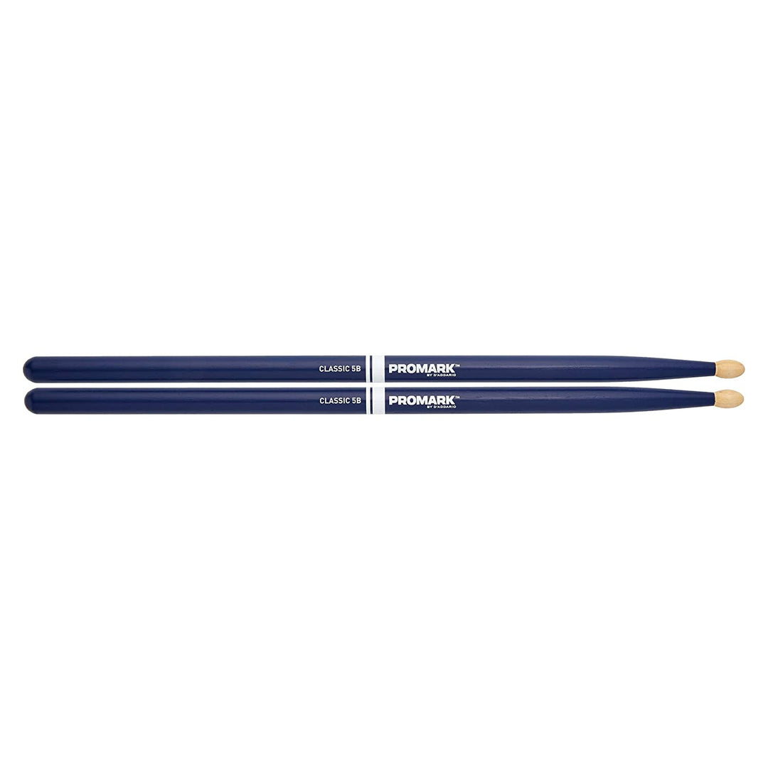 Promark TX5BW-Promark Classic 5B Hickory Wood Tip Drumsticks ( Blue )