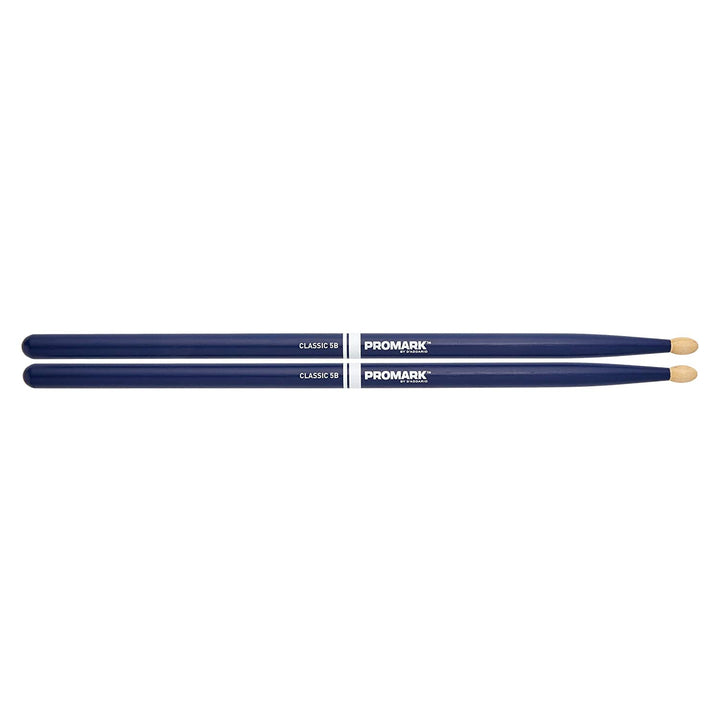 Promark TX5BW-Promark Classic 5B Hickory Wood Tip Drumsticks ( Blue )
