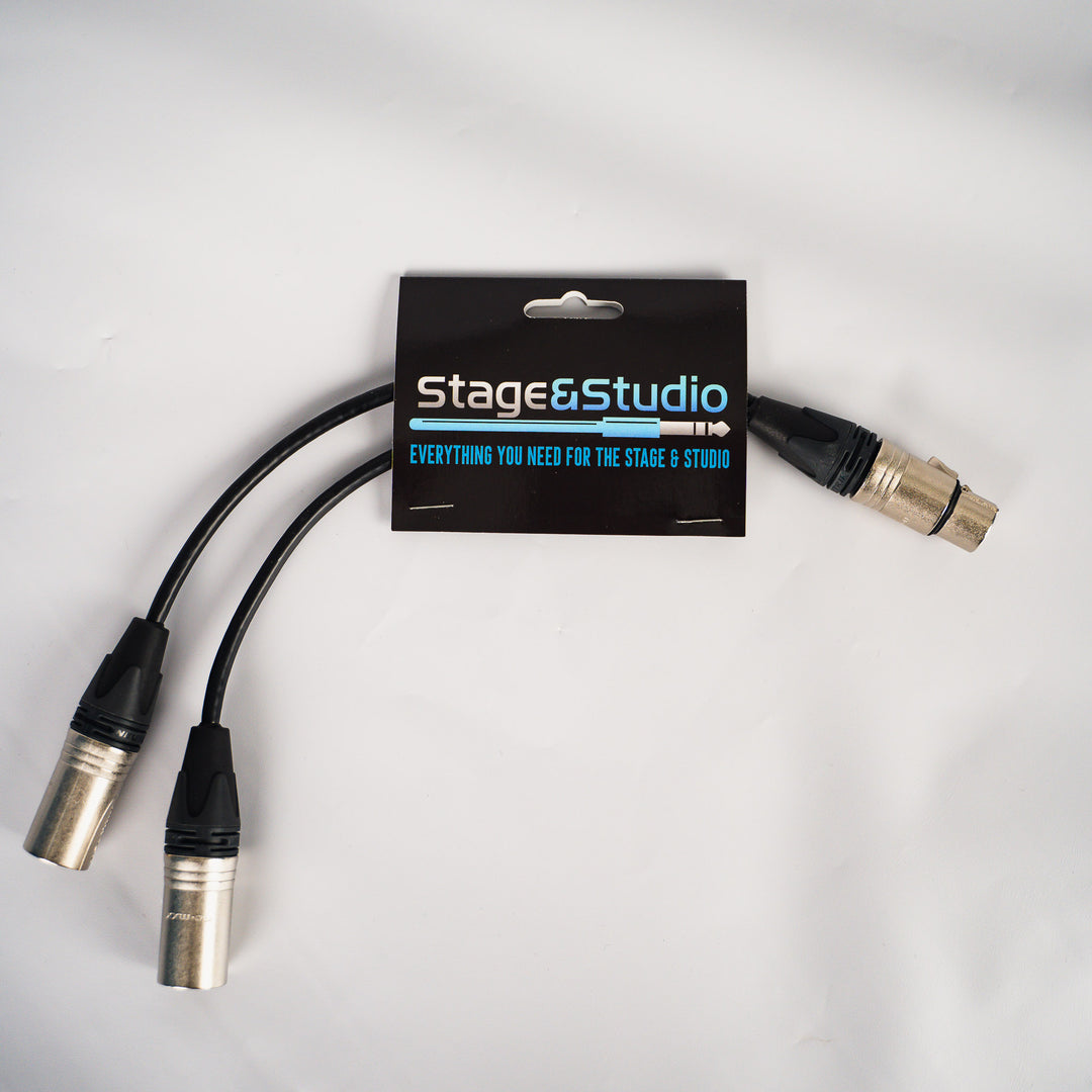 Stage & Studio SS-YXLR-2M1F XLR Female to Dual XLR Male (1 foot)