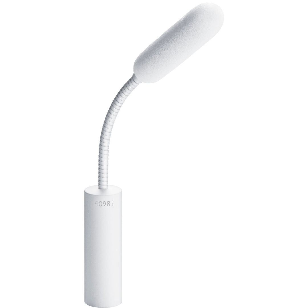 DPA Microphones 4098 CORE Supercardioid Microphone w/ 8” Boom, Full Gooseneck and XLR Connector - White