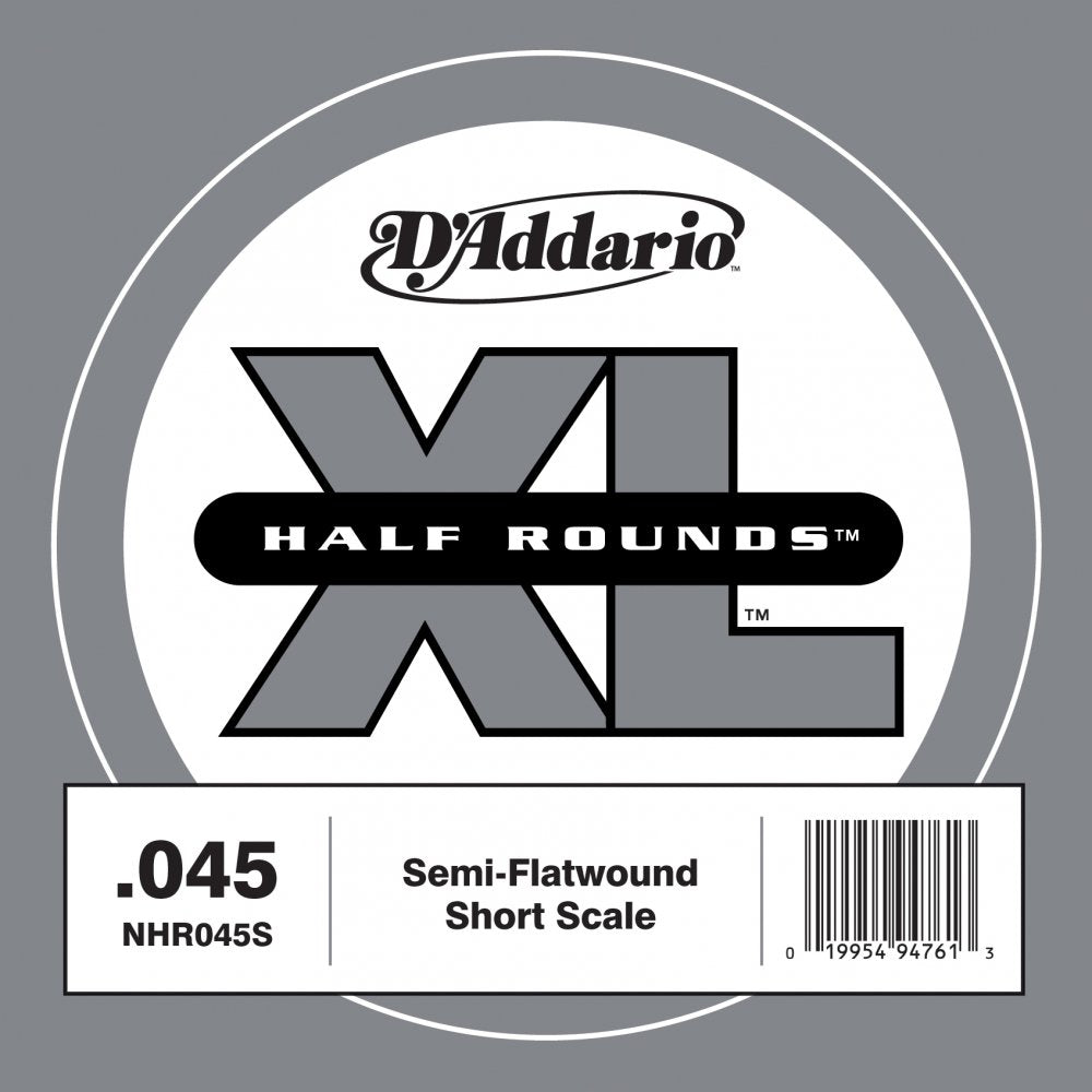 D'Addario NHR045S - SINGLE BASS HALF RND 045 SHORT