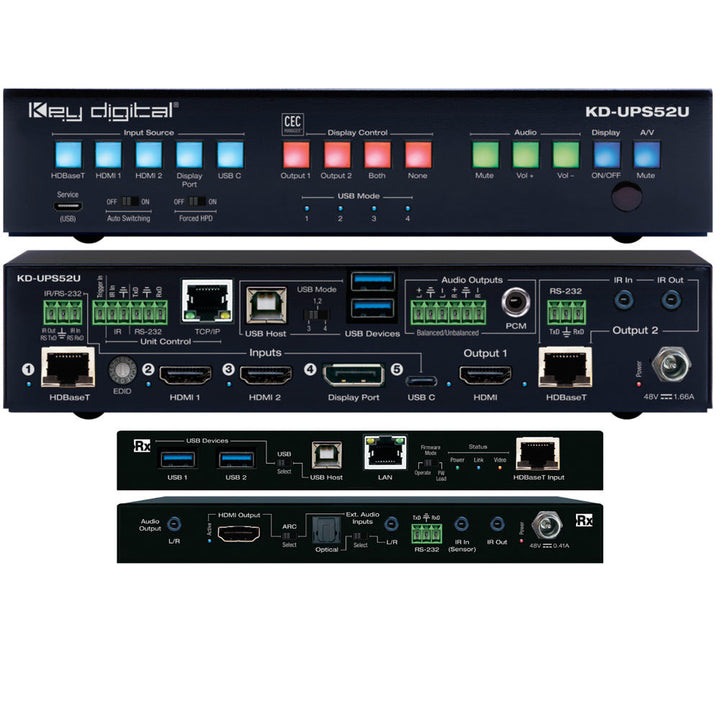 Key Digital KD-UPS52U 4K 1U USB / Universal Presentation Switcher