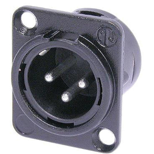 Neutrik NC3MD-L-BAG-1 - 3 Pin Black Chassis XLRM -D Size with Silver Contacts