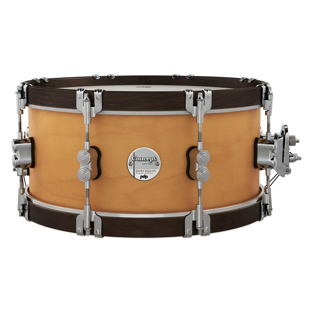 PDP Concept Maple Classic 6.5x14 Snare Drum - Natural Stain w/ Walnut Stain Hoops