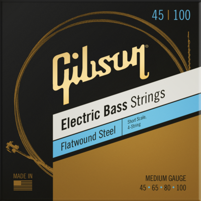 Gibson Short Scale Flatwound Electric Bass Strings - Medium 45/100