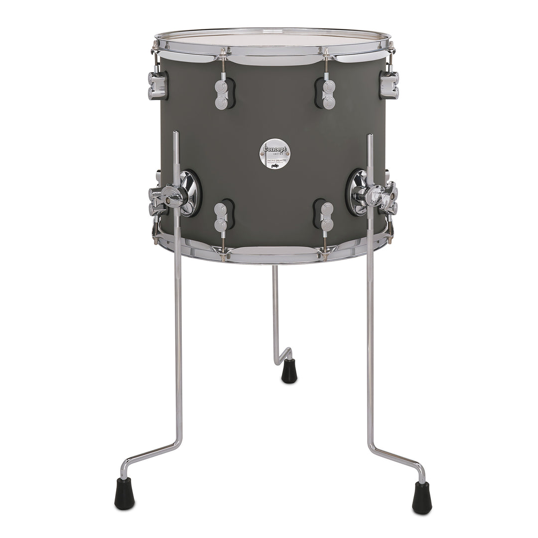 PDP Concept Maple Finish Ply 12x14 Floor Tom w/ Chrome Hardware - Satin Pewter