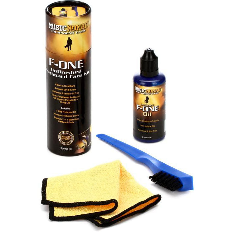 MusicNomad MN125 Unfinished Fretboard Care Kit w/ F-ONE Oil/Brush/Cloth