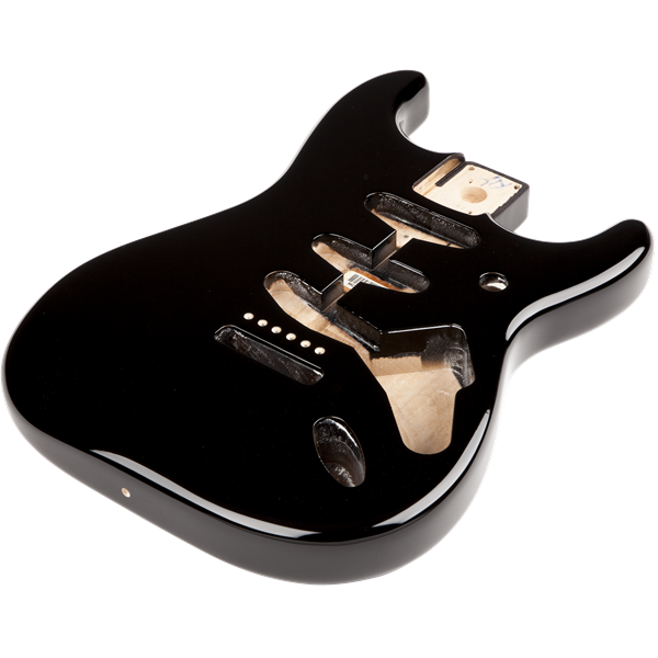 Fender Classic Series 60's Stratocaster SSS Alder Body Vintage Bridge Mount - Black - Black