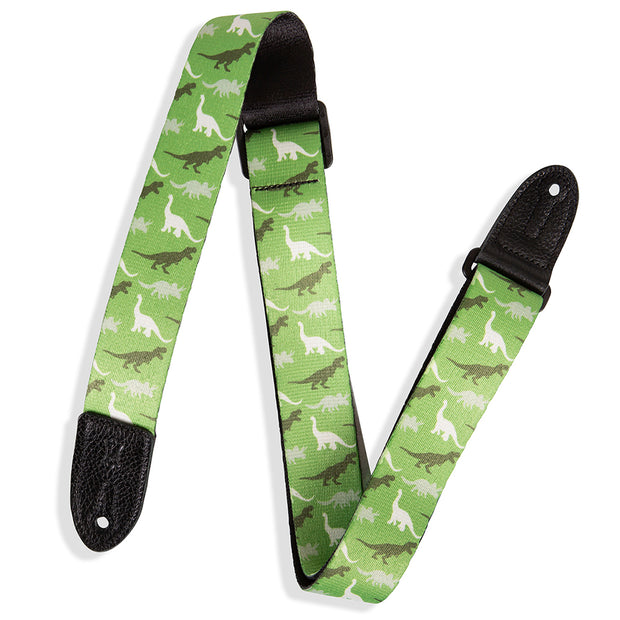 Levy’s MPJR-003 Dinosaur Camo Kids Guitar Strap - Green / White