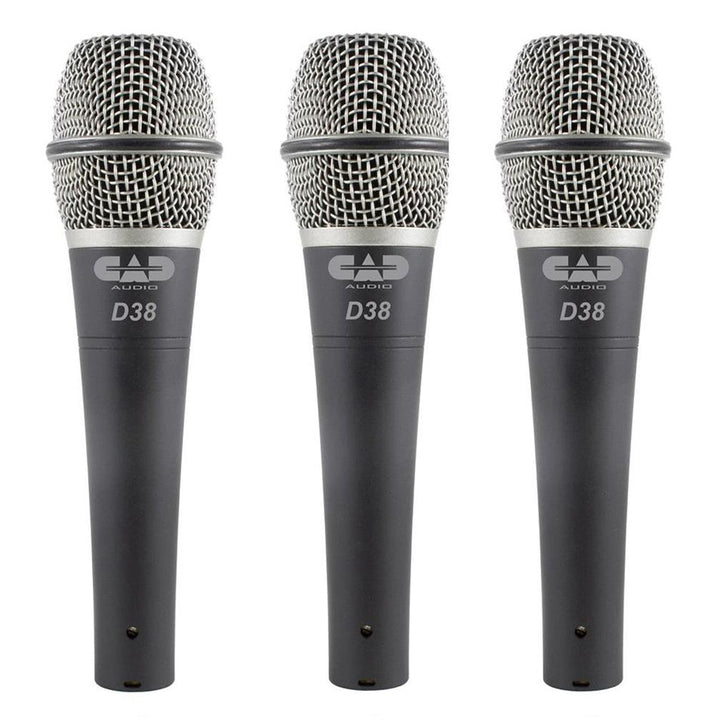 CAD D38X3 - D38 Super Cardioid Dynamic Microphones (3 Pack)