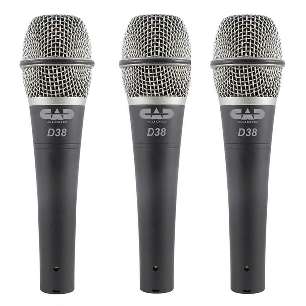CAD D38X3 - D38 Super Cardioid Dynamic Microphones (3 Pack)