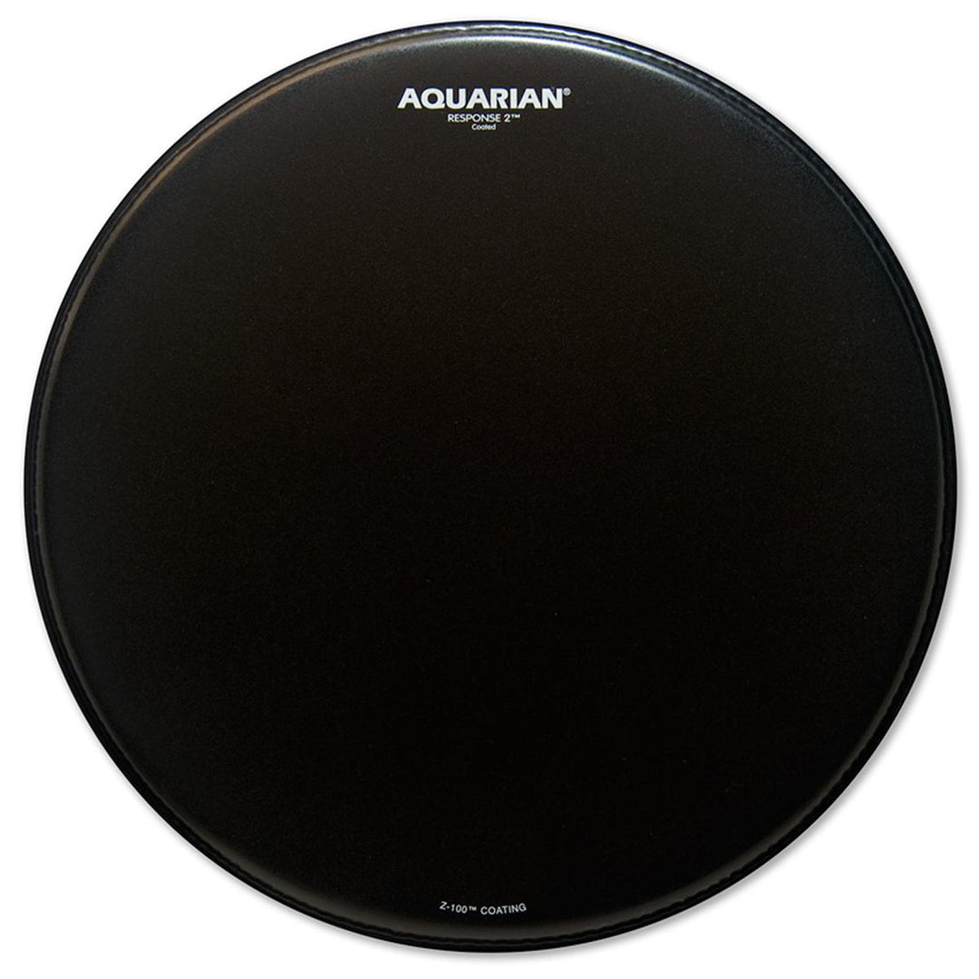 Aquarian TCRSP2-15BK - 15'' BLACK TEX COATED RESPONSE 2     TWO PLY DRUMHEAD