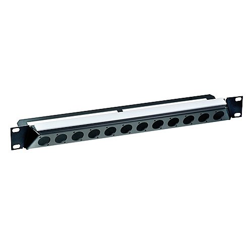 Neutrik NZP1RU-12 - 1RU Angled Rack Panel -Punched with 12 D Size Holes