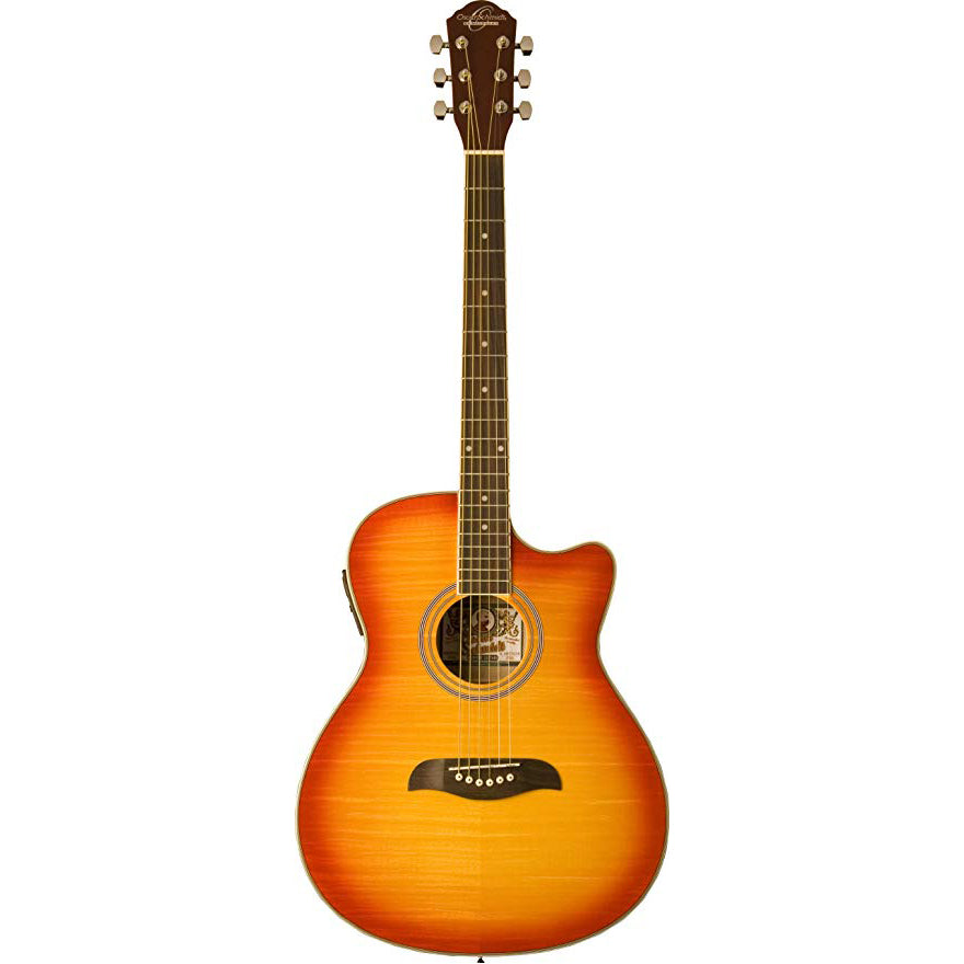 Oscar Schmidt OACEFCS-A Acoustic Guitar Auditorium Cherry Sunburst