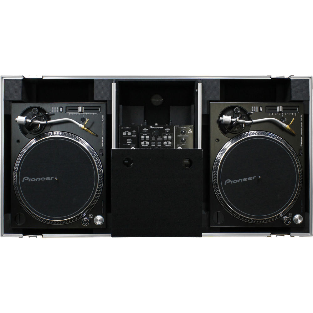 Odyssey FZGSLBM10WR Flight Zone Universal Turntable DJ Coffin w/ Wheels & Glide Shelf