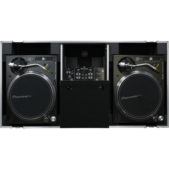 Odyssey FZGSLBM10WR Flight Zone Universal Turntable DJ Coffin w/ Wheels & Glide Shelf