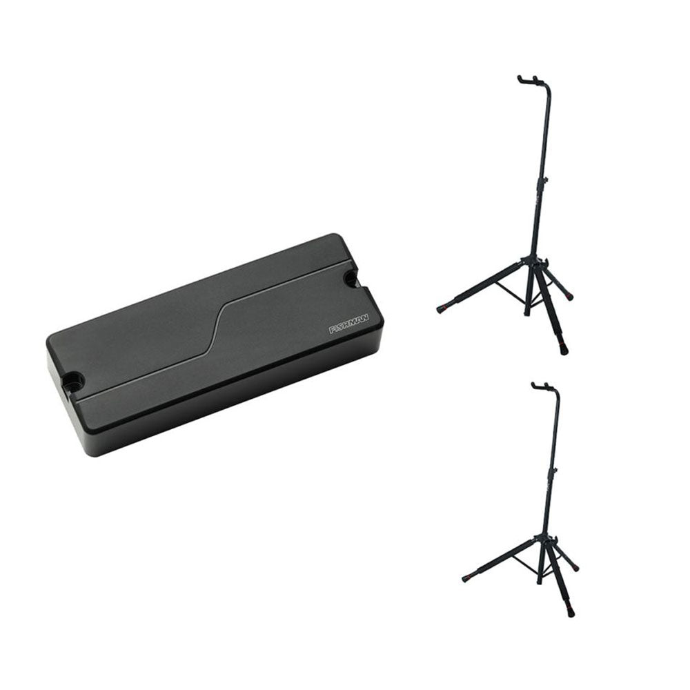 Fishman PRF-BS4-SB2 Fluence Bass, 4 String, Soapbar, Set, Black Plastic