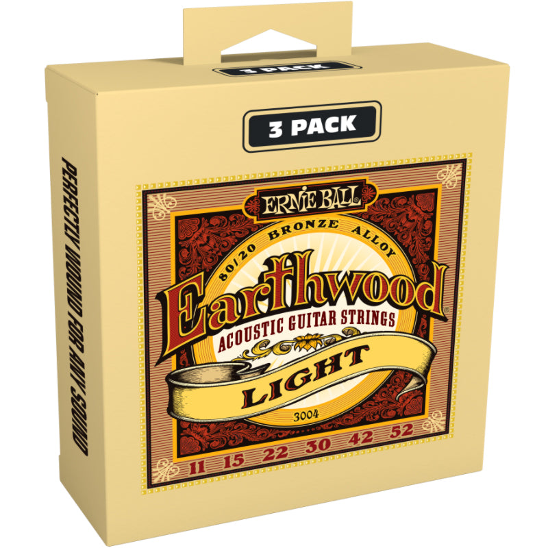 Ernie Ball 3004EB EARTHWOOD LIGHT 3 PACK