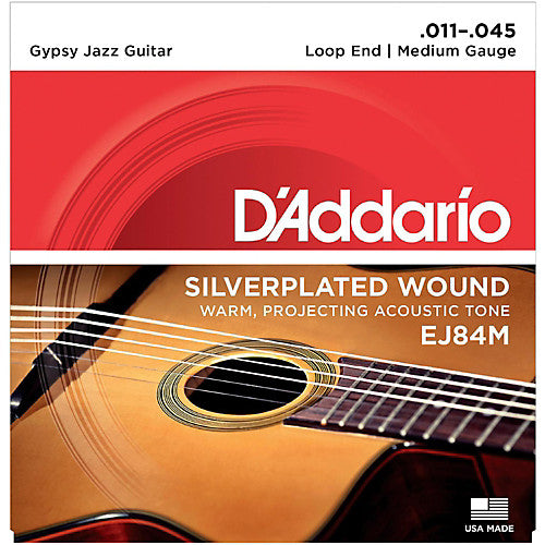 D'Addario EJ84M - SET GYPSY JAZZ SLVR LOOP MED