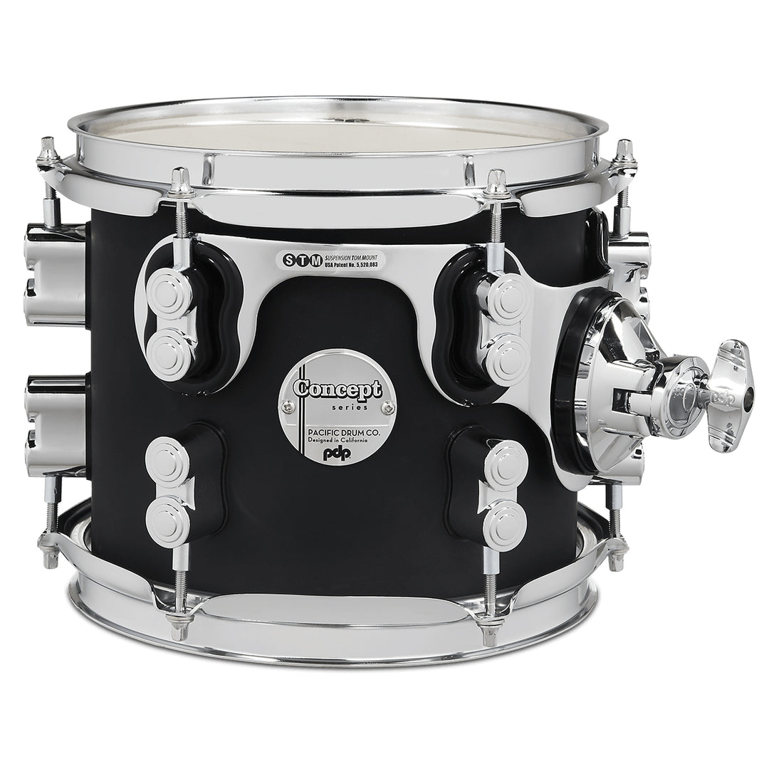 PDP Concept Maple Finish Ply 7x8 Suspended Tom w/ Chrome Hardware - Satin Black