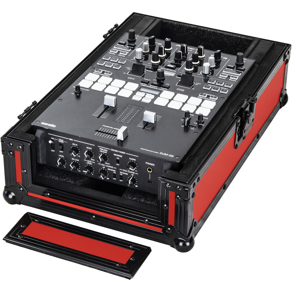 Odyssey FR10MIX Universal 10” Format Extra-Deep DJ Mixer Case - Black on Red