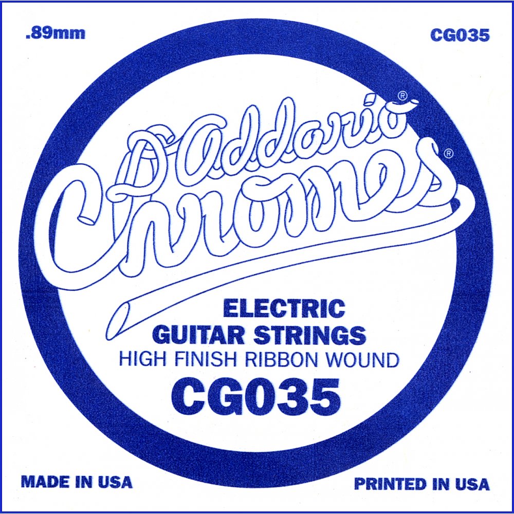 D'Addario CG035 - SINGLE CHROMES FLAT WND 035