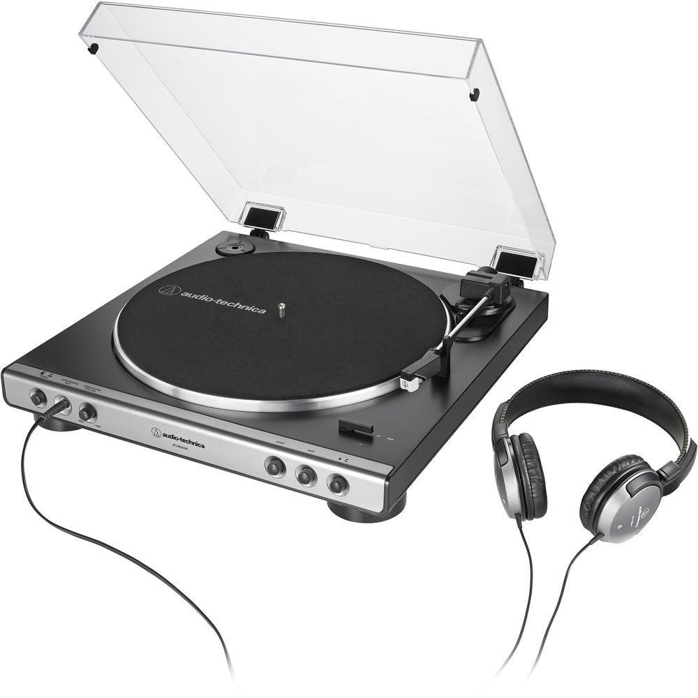 Audio-Technica Consumer AT-LP60XHP Stereo Turntable with Headphones - Gunmetal & Black