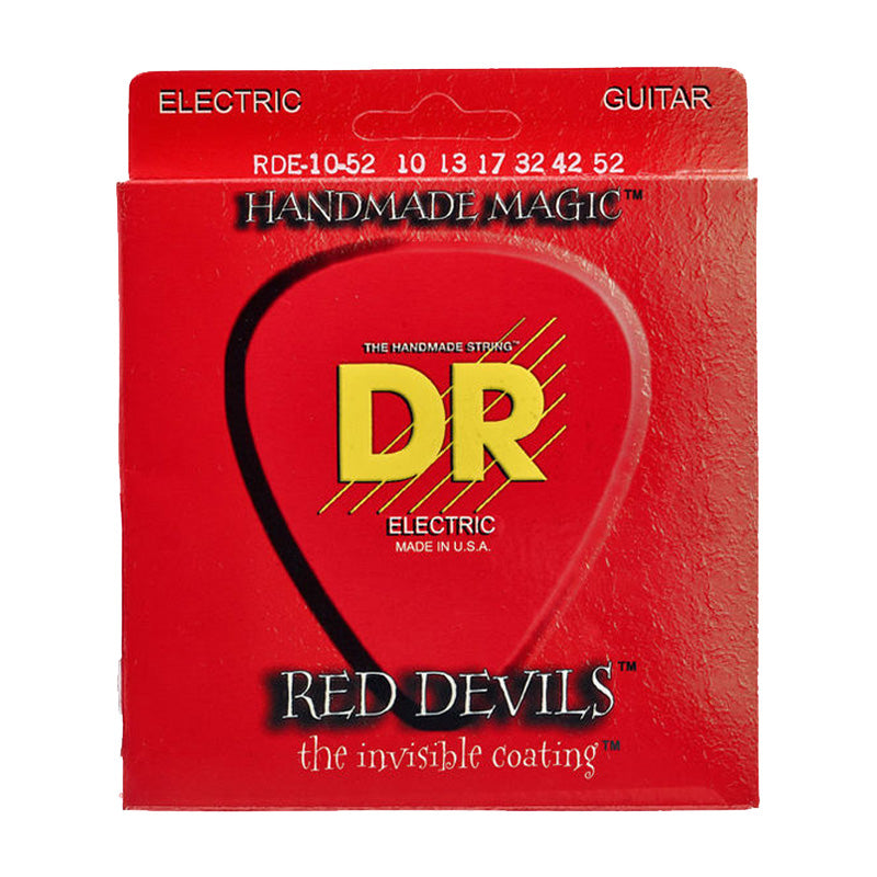 DR Strings RDE-10/52 (Big -n- Heavy) - RED DEVILS - RED Coated Electric: 10, 13, 17, 30, 44, 52