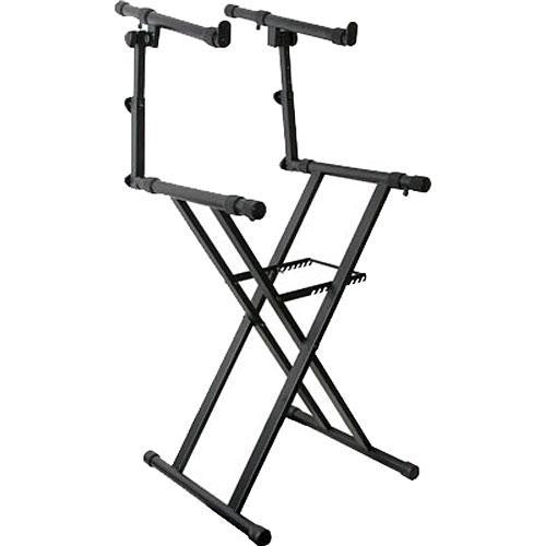 Odyssey Heavy-Duty Double-Tier Folding X-Stand (Black)