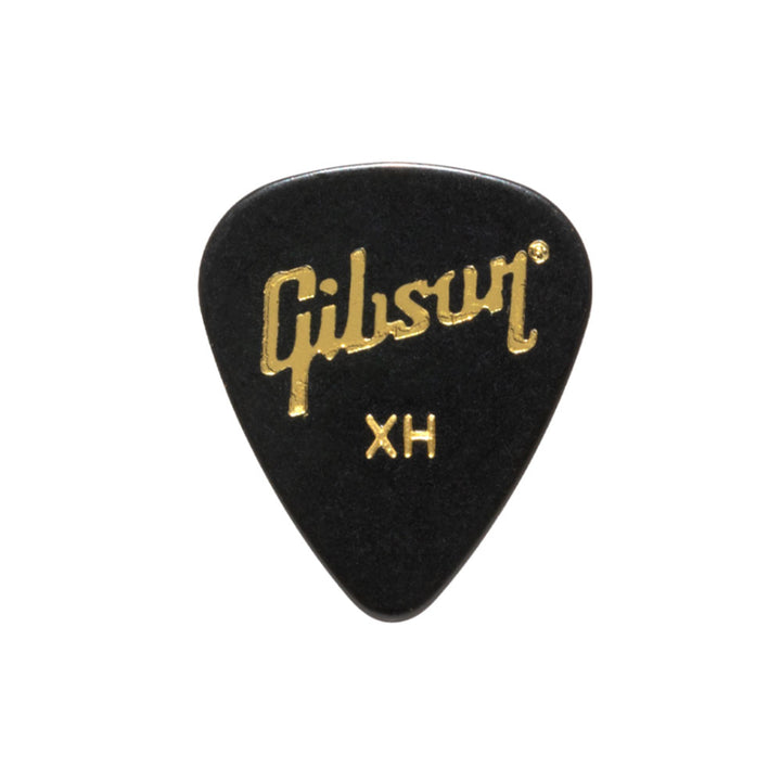Gibson GG-74XH Standard Pick EXTRA HEAVY - Black/Gold Logo (72 pack)