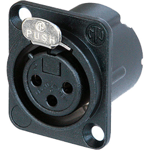 Neutrik NC3FD-LX-BAG - 3 pin Black Chassis XLRF -D Size with Silver Contacts