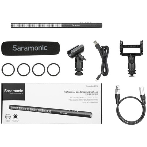 Saramonic SoundBird T3L Long-Handel Shotgun Microphone w/ Rechargeable Battery & Phantom