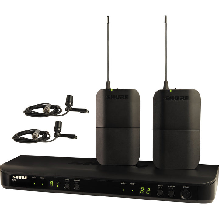 Shure BLX188/CVL-J11 Dual Diversity System w/ 2x CVL Lav Microphones (J11: 596-616 MHz)