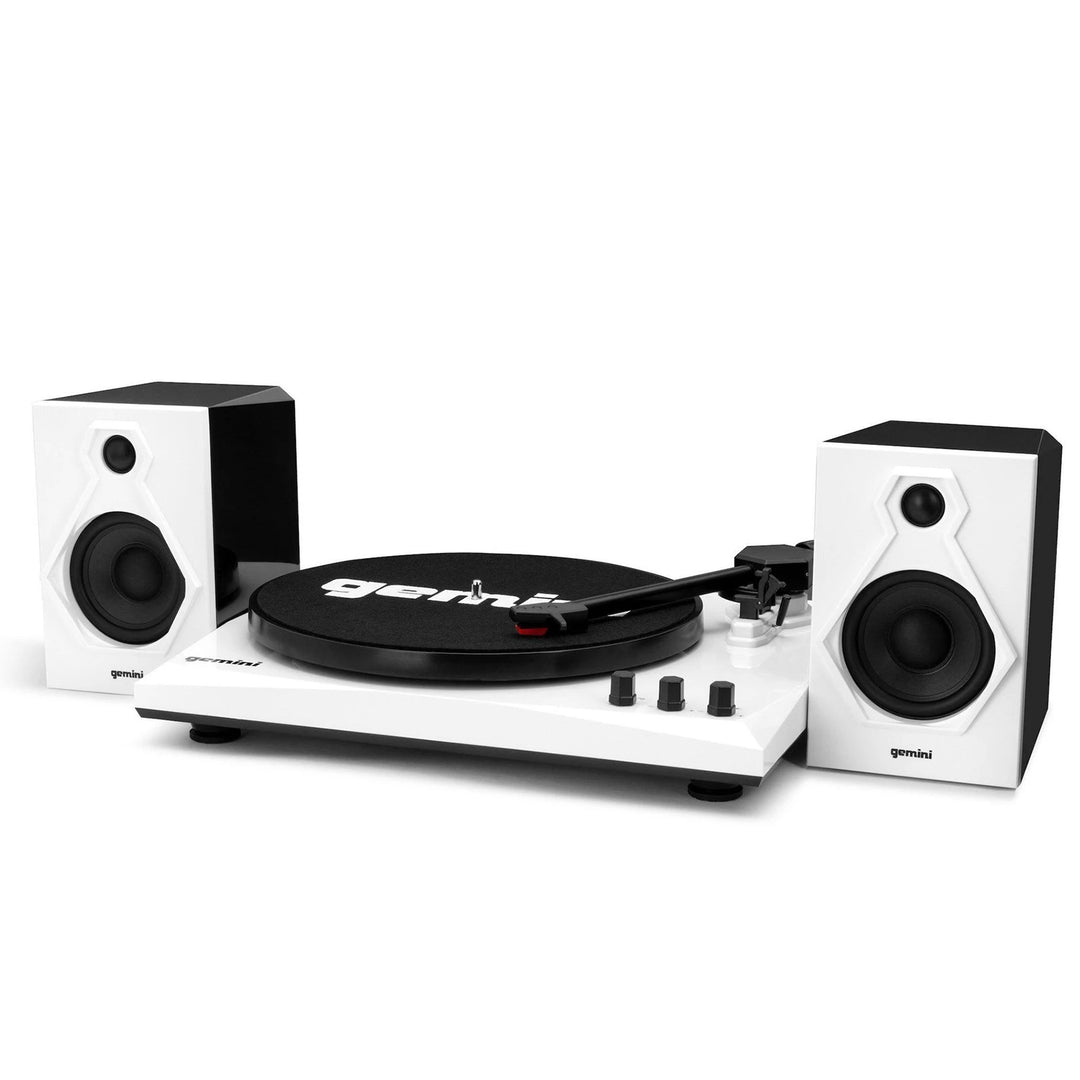 Gemini TT-900 Modern Bluetooth Turntable System with Stereo Speakers - Black / White
