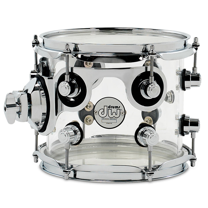 DW Design Series Acrylic Suspended Tom – 7 x 8 Inch – Clear with Chrome Hardware