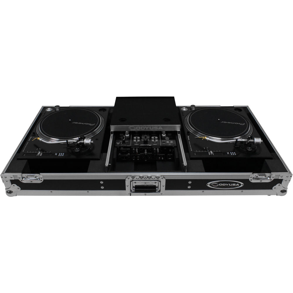 Odyssey FZGSLBM10WR Flight Zone Universal Turntable DJ Coffin w/ Wheels & Glide Shelf